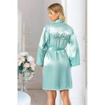 Faal 5908 Kadın Saten Bride Sabahlık-Mint - XL