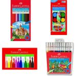 Faber Castel 12 Li Pastel Boya Keçeli Kalem Kuru Boya Sulu Boya Seti - Renkli
