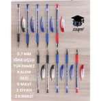 Faber-Castell 0.7 mm Iğne Uçlu Tükenmez Kalem Seti 5 Mavi 3 Siyah 2 Kırmızı 1425 - Çok Renkli - diğer