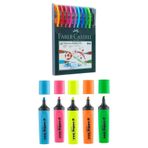 Faber Castell 10 Renk Tükenmez Kalem 1425 ve Edding E-344 Fosforlu Kalem Seti, Çok Renkli