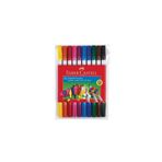 Faber Castell 10’lu Çift Uçlu Keçeli Kalem, Canlı ve Parlak Renk, Yıkanabilir, Ergonomik, Dayanıklı Plastik Gövde