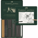 Faber Castell 112978 24'lü Pitt Charcoal İşlenmiş Kömür Çizim Seti