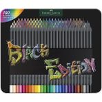 Faber-Castell 116490 - Black Edition Black Edition 100'lü Renkli Kalem Seti, Kırılmaz Ahşap Kalemler, Ana Renkler