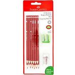 Faber-Castell 12 Kırmızı Kopya Kalemi Silgi ve Kalemtıraş