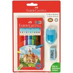 Faber Castell 12 li Kuru Boya + Silgi + Kalemtraş Hediyeli