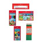 Faber Castell 12 Li Kuru Boya - Sulu Boya - Pastel Boya - Kurşun ve Kırmızı Kalem Toplam 60 Parça