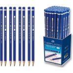 Faber-Castell 12 Li Sınav Kalemi Mavi Renkli Kurşun Kalemler İz Bırakmaz Özellikte