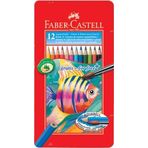 Faber Castell 12 Metal Kutu Aquarell Boya Kalemi