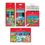 Faber-Castell 12 Renk (Kuru, Pastel, Sulu, Keçeli Boya) 4'lü Boyama Seti
