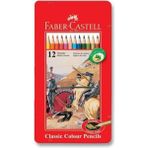 Faber-Castell 12 Renk Metal Kutu Boya Kalemi Uzun Kuru Boya Kalemi ile Yaratıcılığınızı Geliştirin