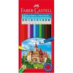 Faber-Castell 12 Renk Tam Boy Kuru Boya Kalemi Karton Kutu 12 Adet Canlı Renkler