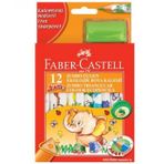 Faber Castell 12 Renk Yarım Boy Jumbo Üçgen Beyaz Gövde Boya Kalemi