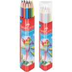 Faber Castell 12'li Tam Boy Üçgen Tüp Kuru Boya Kalemi – Ergonomik Tasarım, Canlı Renkler