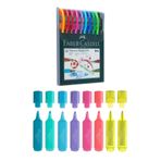 Faber-Castell 1425 10 Renk Tükenmez Kalem + Faber Textliner 1546 Fosforlu Kalem 6+2