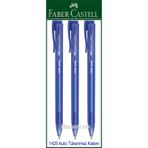 Faber Castell 1425 Auto Basmalı Mavi 3 Adet Tükenmez Kalem