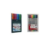 Faber Castell 1425 Tükenmez Kalem 10 Renk + Fineliner Kalem 10 Renk