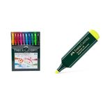 Faber-Castell 1425 Tükenmez Kalem 10'lu & Faber-Castell Fosforlu Sarı Kalem Seti