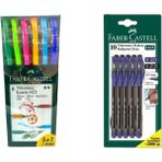 Faber-Castell 1425 Tükenmez Kalem 6'lı Renk ve 1425 Tükenmez Kalem Mavi ve Siyah Renk 5'er Adet