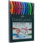 Faber Castell 1425 Tükenmez Kalem Seti, 10 Farklı Renk, Rahat ve Yumuşak Yazım, Ergonomik Tutuş