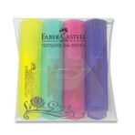 Faber Castell 1546 Şeffaf Gövde Pastel Renkler 4'lü Fosforlu Kalem