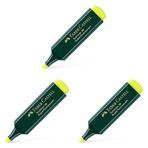 Faber-Castell 1548 Fosforlu Kalem Sarı, Uzun Ömürlü, Yeniden Doldurulabilir, Dayanıklı Plastik Gövde 3lü paket