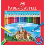 Faber-Castell 24 Parça Kuru Boya Tam Boy Renkli Kalemler Karton Kutulu Çocuklar İçin Güvenli (116324)