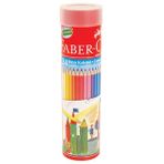 Faber Castell 24 Renk Tam Boy Metal Tüpte Kuru Boya Kalemi + Metal Kalemtıraş Seti