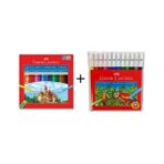 Faber-Castell 24'lü Kuru Boya + Faber-Castell 12 Renk Keçeli Kalem