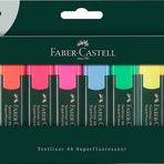 Faber-Castell 254863 - Fosforlu kalem seti TL 48, 8'li kutu, neon renkler, uzun ömürlü kama uçlu, çizgi genişliği 1 - 5 mm, doldurulabilir