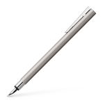 Faber-Castell 342101 - Dolma Kalem Neo Slim Paslanmaz Çelik, Uç Genişliği F, Gümüş Mat