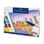Faber-Castell 36 Renkli Creative Watercolor Tablet Sulu Boya Seti Turuncu Renkli Parçalar