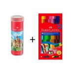 Faber-Castell 36'lı Tüp Kuru Boya + Faber-Castell 30 Renk Eğlenceli Keçeli Kalem
