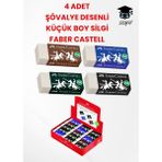 Faber Castell 4 ADET ŞÖVALYE DESENLİ KÜÇÜK BOY SİLGİ FABER CASTELL