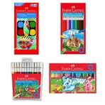 Faber Castell 4 Lü Boyama Seti 12 Renk Pastel+sulu+kuru+keçeli Kalem