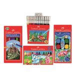Faber Castell 4 Lü Boyama Seti 12li Çantalı Pastel+sulu+tüp Kuru+keçeli Kalem