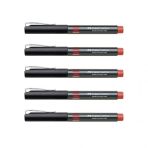 Faber Castell 5405 0.5 mm Kırmızı 5 Adet İğne Uçlu Roller Kalem