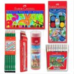 Faber-Castell 6 Parça Set Okul Kırtasiye Kuru Sulu Boya Kalem Renkli Ve Çeşitli Ölçülerle
