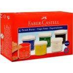 Faber-Castell 6 Renk Parmak Boyası 1 Adet Çok Renkli Plastik Ambalajda Çocuklar İçin