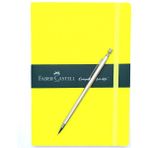 Faber-Castell A5 Suni Deri Neon Sarı Ajanda Çizgili ve Mekanik Versatil Kalem 0.7