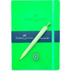 Faber-Castell A5 Suni Deri Neon Yeşil Ajanda Çizgili ve Ananas Versatil Kalem ve Silgi
