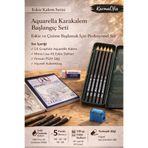 Faber Castell Aquarella Karakalem Başlangıç Seti – Suda Çözünür 5'li Kalem, A5 Eskiz Defteri, Silgi, Kalemtıraş