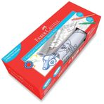 Faber-Castell Baskılı Yapışkanlı Resim Kağıdı ve Keçeli Kalem Seti - Erkek, Beyaz