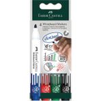 Faber-Castell Beyaz Tahta Kalemleri 4 Renkli Set 2.25 mm Yuvarlak Uç 4 Adet