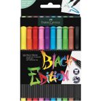 Faber-Castell Black Edition Keçeli Kalem Fırça Uç 10’lu, Parlak Renkler, Yazım ve Boyama Için Uygun, Yumuşak ve Esnek Uç - 41 Delft Blue