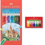 Faber-Castell çocuk boyama seti (Boya kalemi ve pastel boya, 12'li)