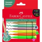 Faber-Castell Comfort Keçeli Kalem 12'li Metalik ve Neon Renkler Ergonomik Tutuş
