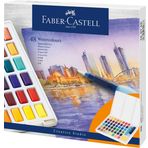 Faber-Castell Creative Studio Tablet Suluboya Seti, 48 Renk, Su Bazlı Pigment, Karıştırma Paleti ve Aksesuarlar ile, Taşınabilir Sanatsal Set