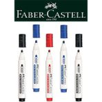 Faber-Castell Doldurulabilir Beyaz Tahta Kalemi 5'li Karışık Set Siyah Mavi Kırmızı Renkler