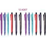 Faber-Castell Econ Versatil 0,7 mm Uçlu Kalem Seti 12 Adet Metal Gövdeli Şeffaf ve Koyu Renkler