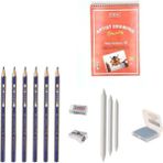 Faber-Castell Faber Castel Eskiz Başlangıç Seti 7 + Dereceli Kalem + A5 Defter + Dağıtıcı Set + Silgi + Açacak + Hamur Silgi